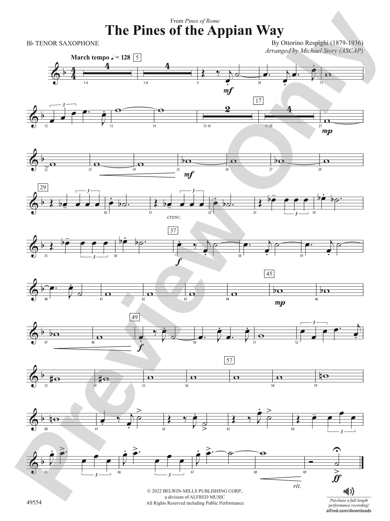 The Pines of the Appian Way: B-flat Tenor Saxophone