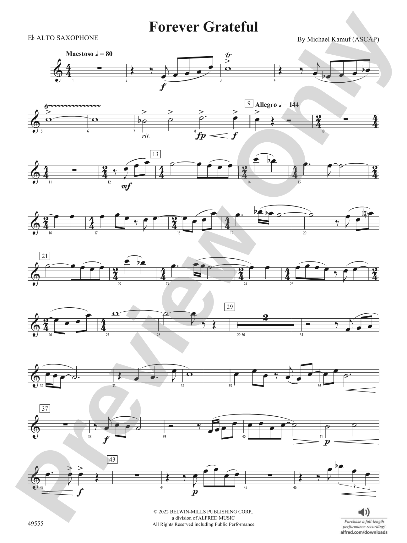Forever Grateful: E-flat Alto Saxophone