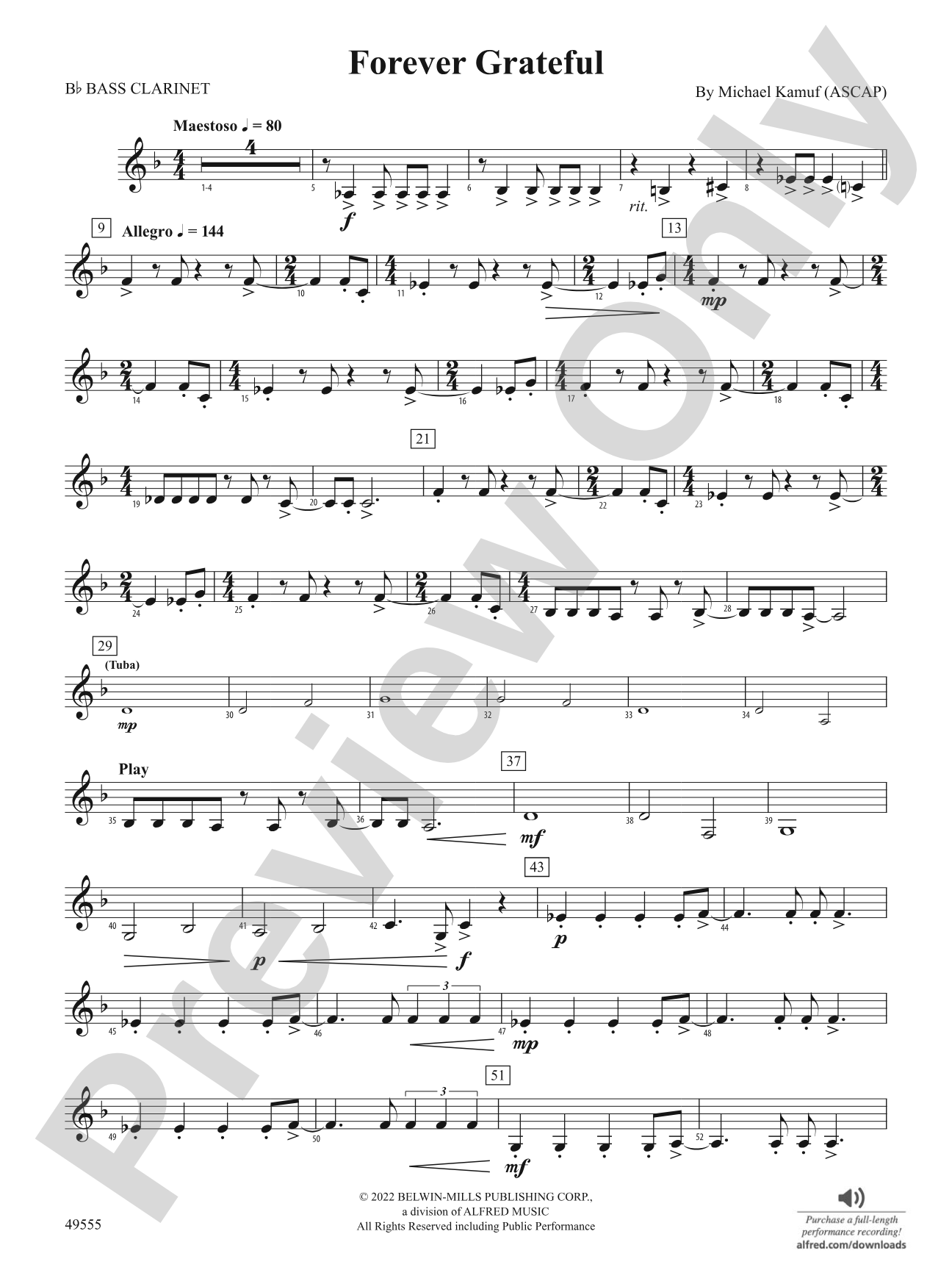 Forever Grateful: B-flat Bass Clarinet