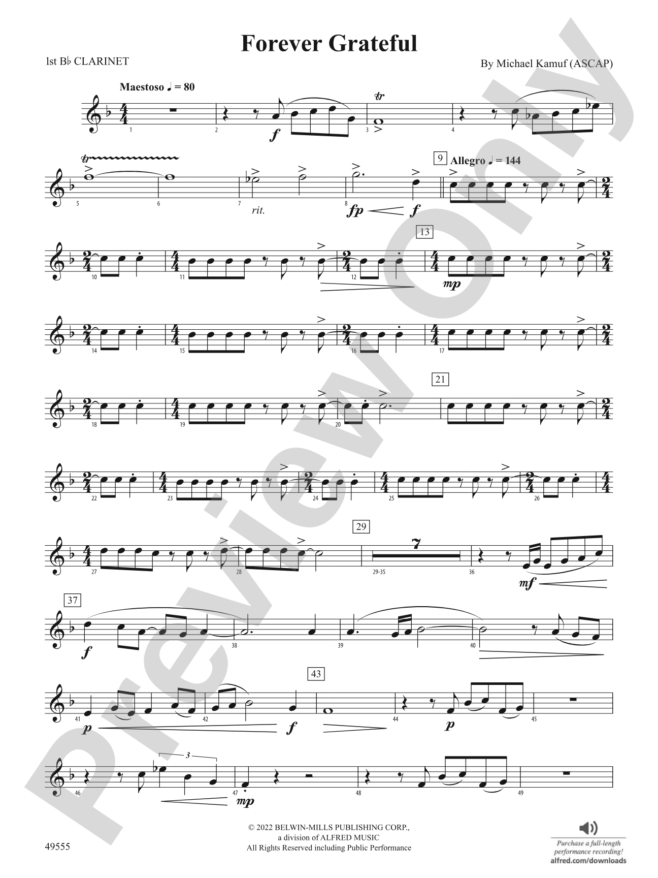Forever Grateful: 1st B-flat Clarinet