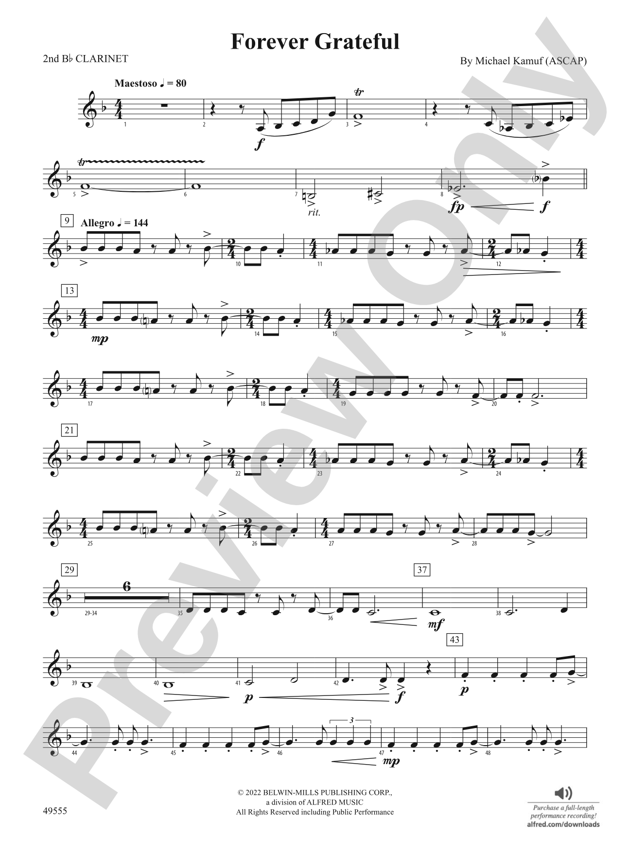 Forever Grateful: 2nd B-flat Clarinet