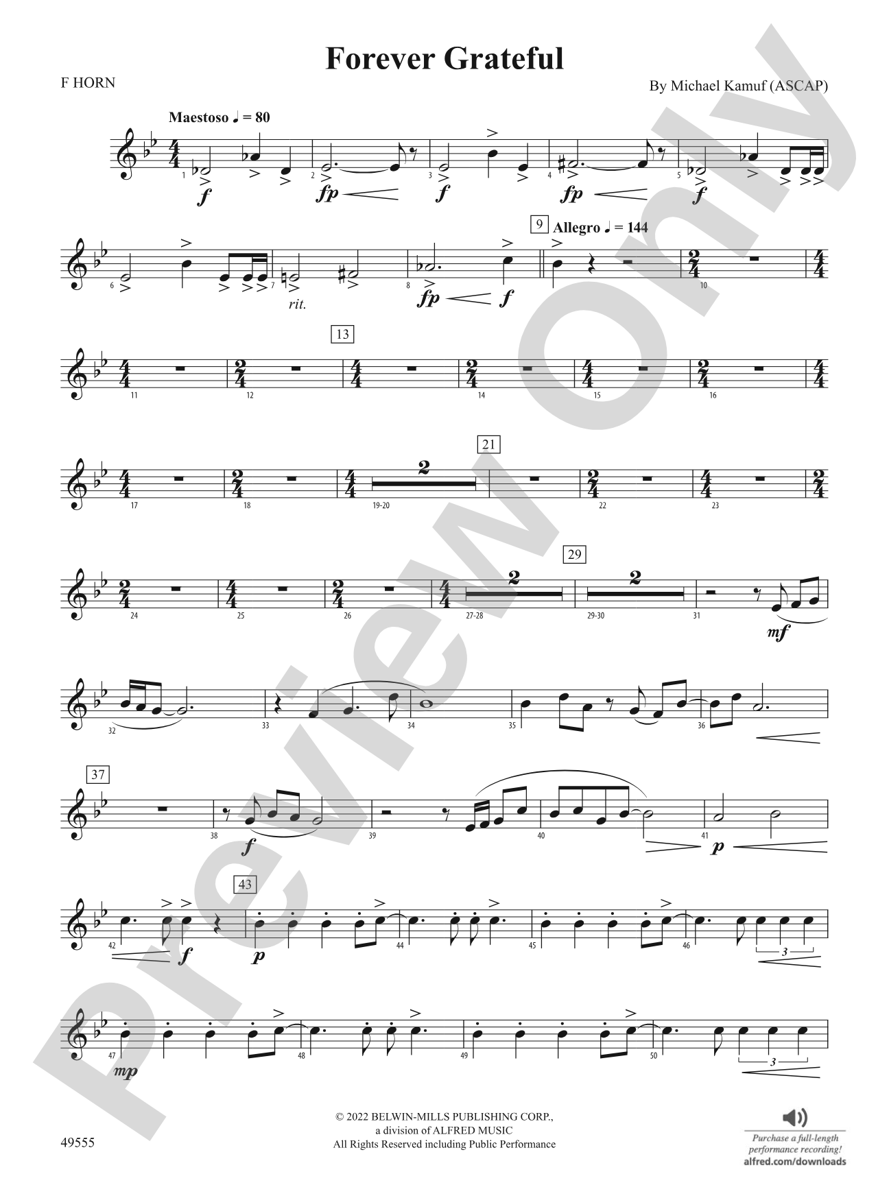 Forever Grateful: 1st F Horn