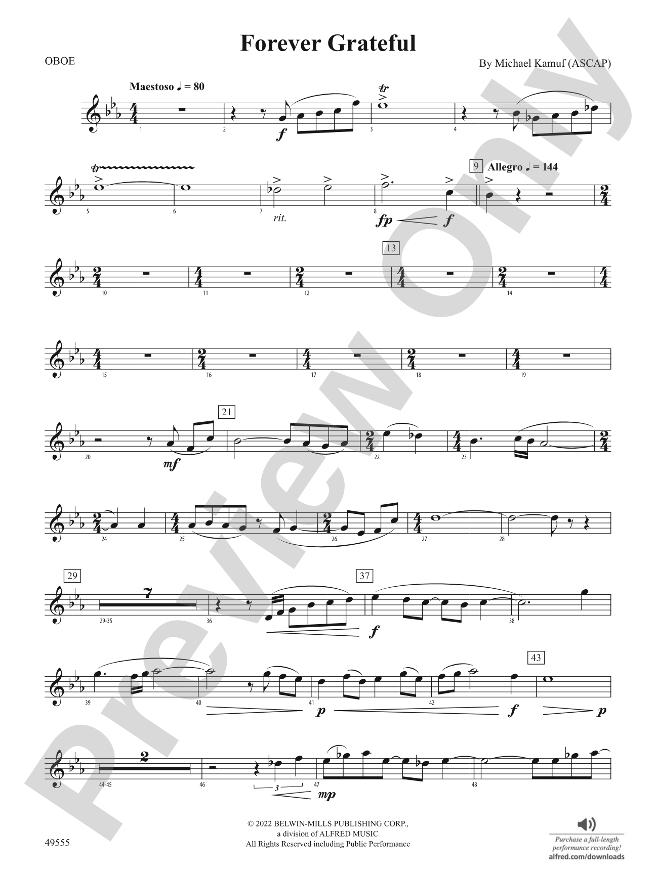 Forever Grateful: Oboe