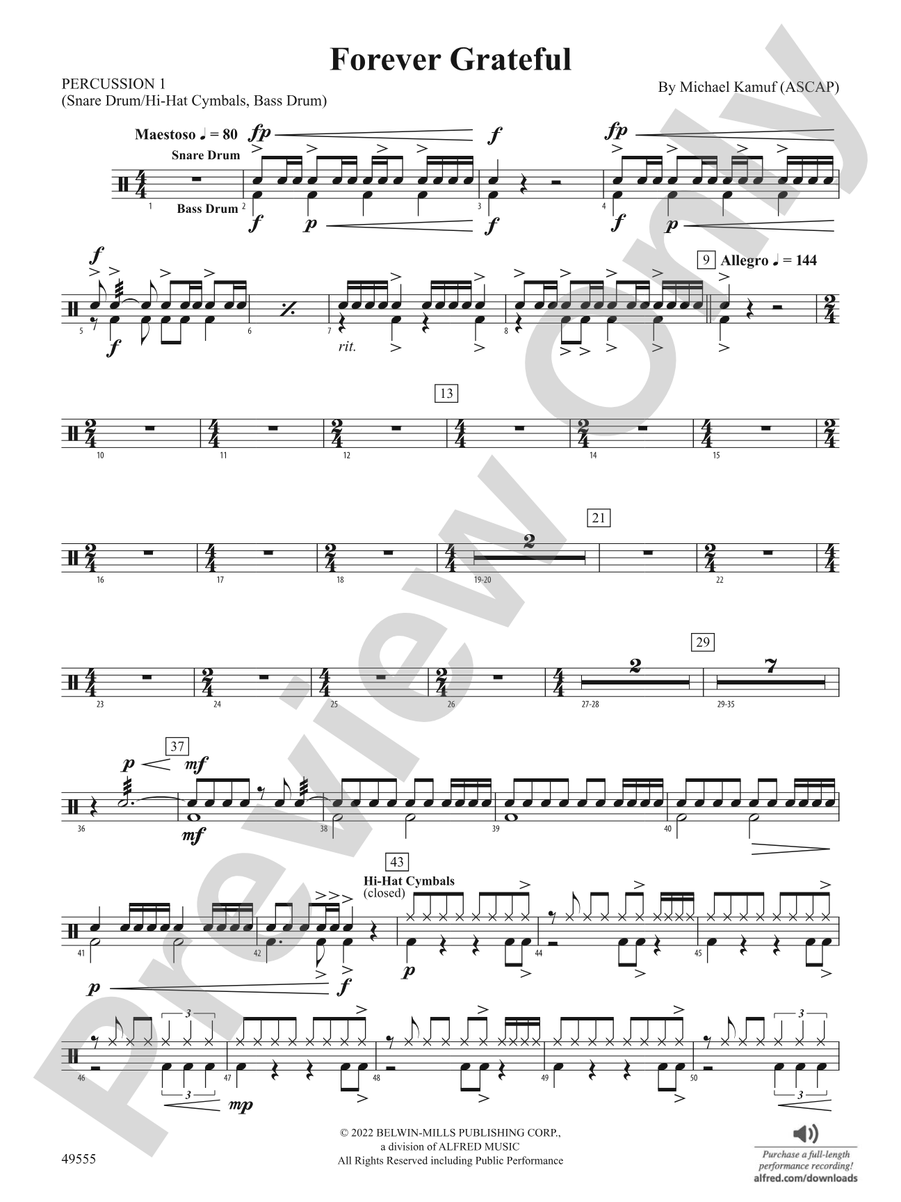 Forever Grateful: 1st Percussion