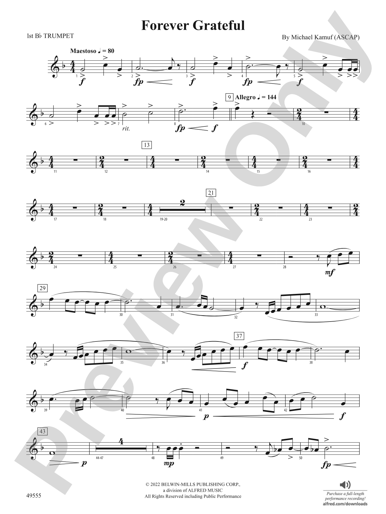 Forever Grateful: 1st B-flat Trumpet