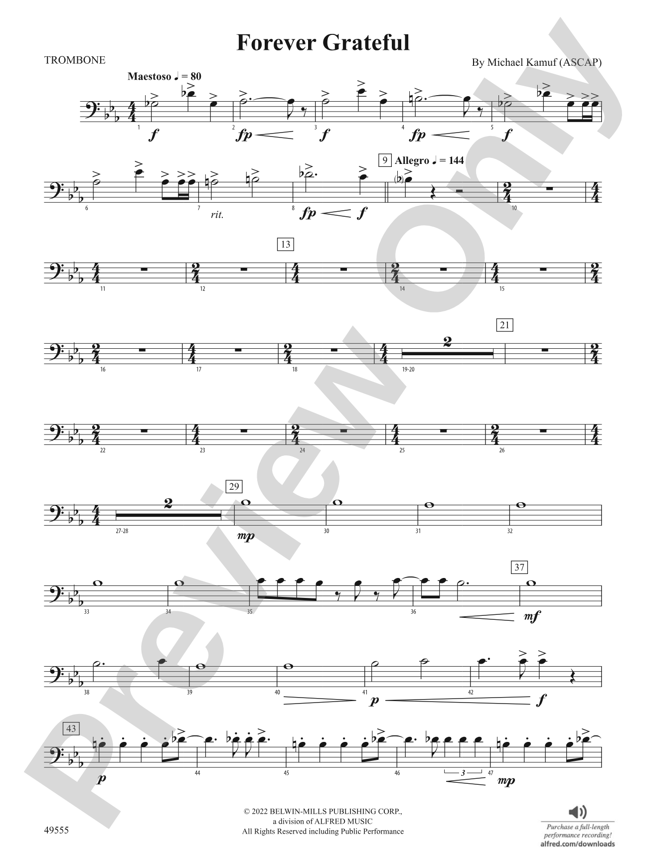 Forever Grateful: 1st Trombone