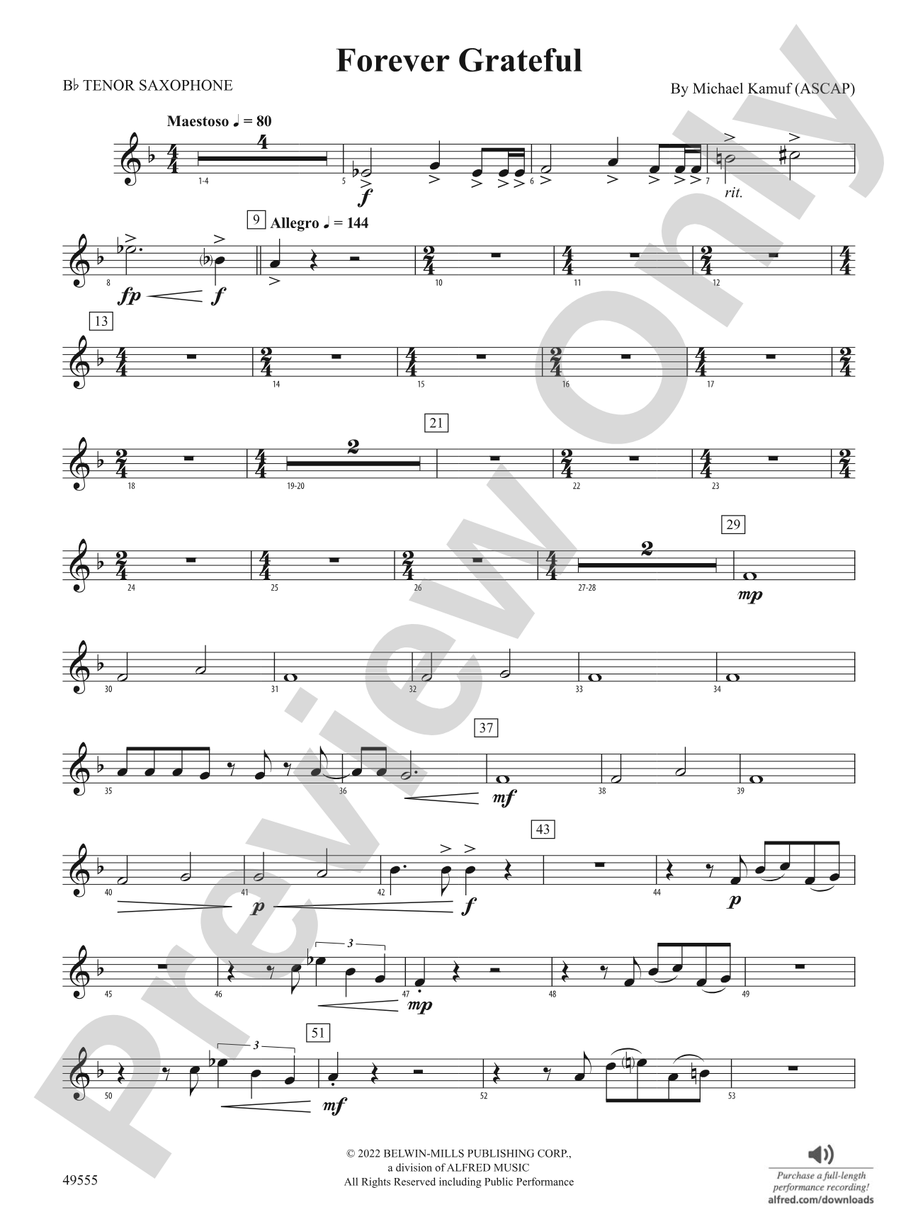 Forever Grateful: B-flat Tenor Saxophone