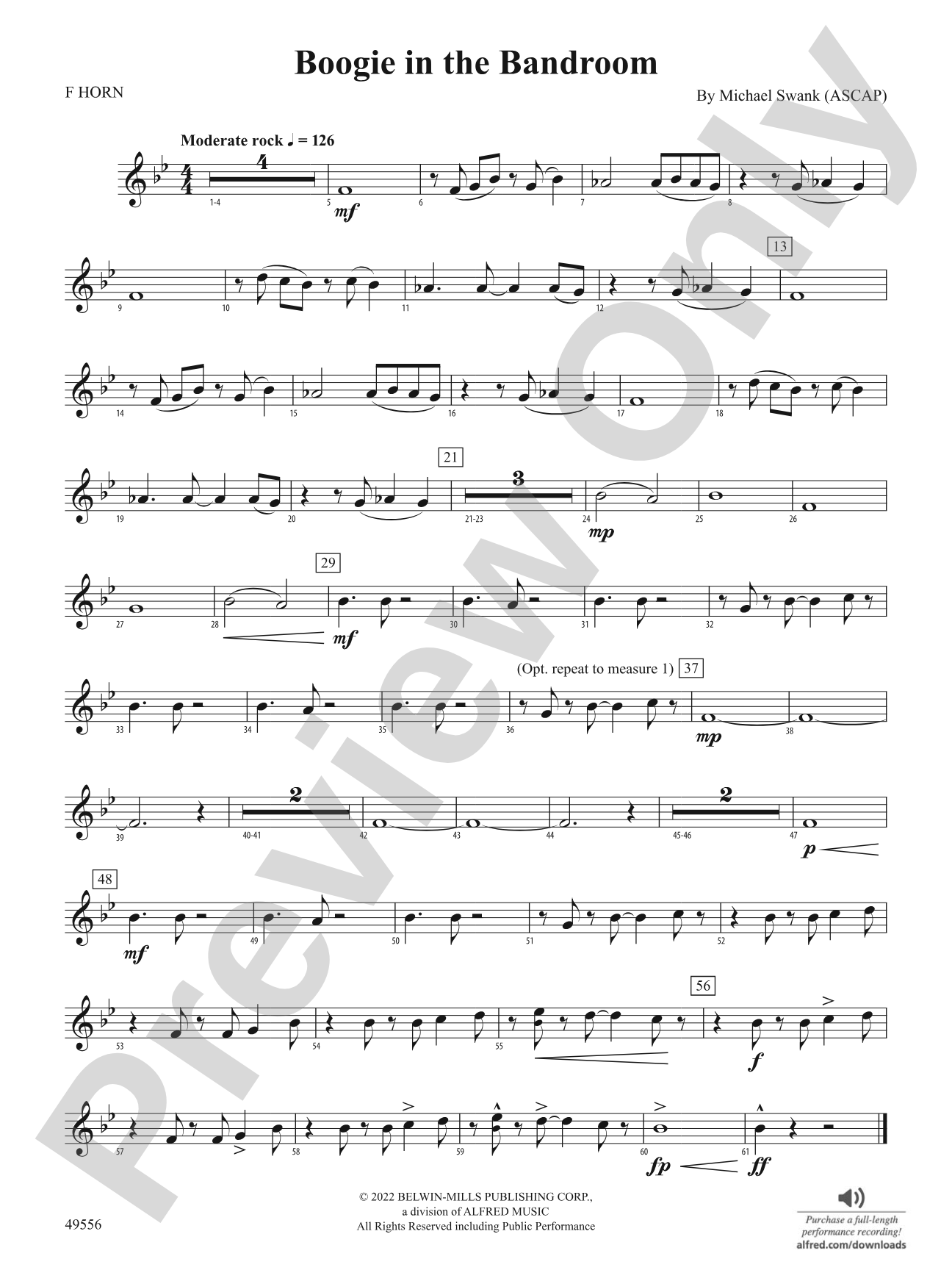 Boogie in the Bandroom: 1st F Horn