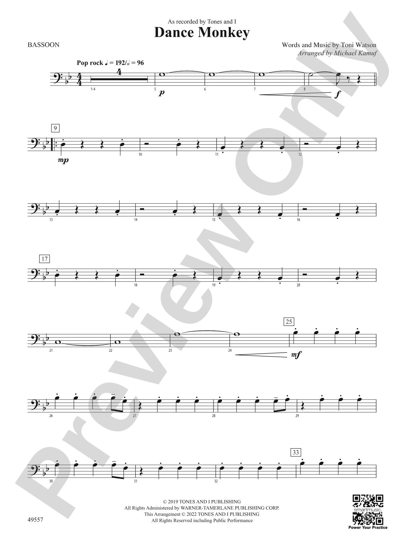 Dance Monkey: Bassoon