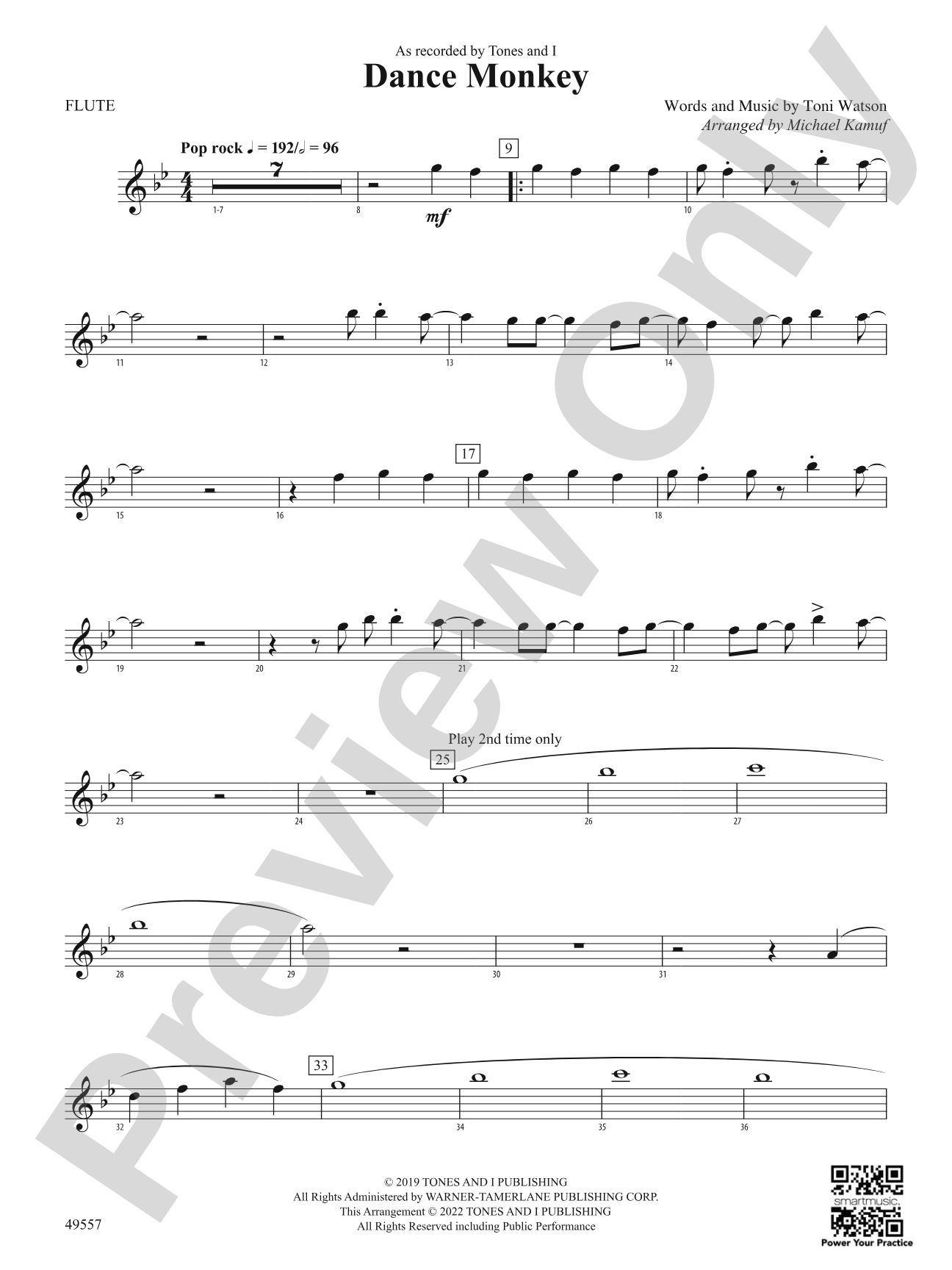 Dance Monkey: Flute
