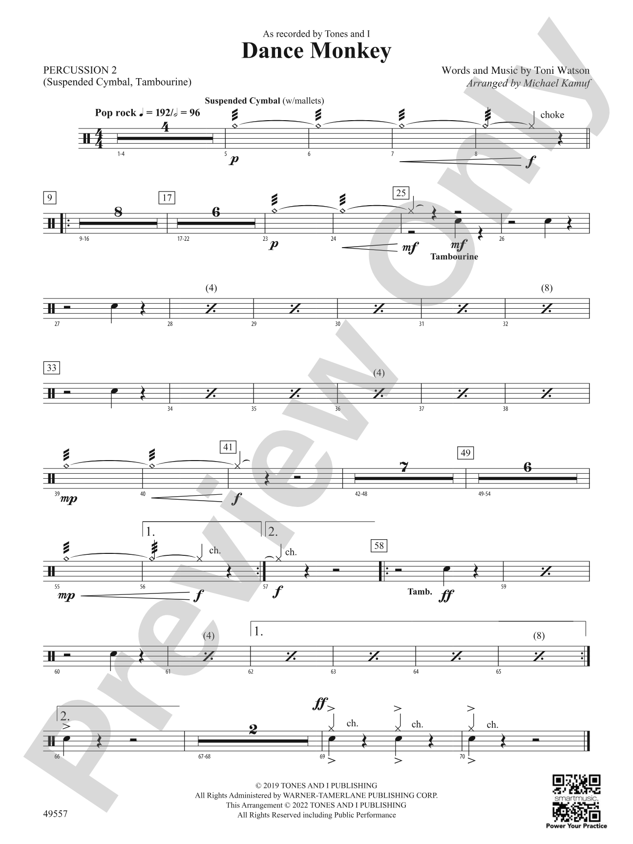 Dance Monkey: 2nd Percussion