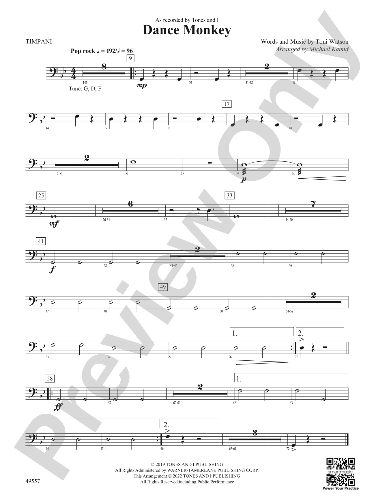 Dance Monkey: Timpani