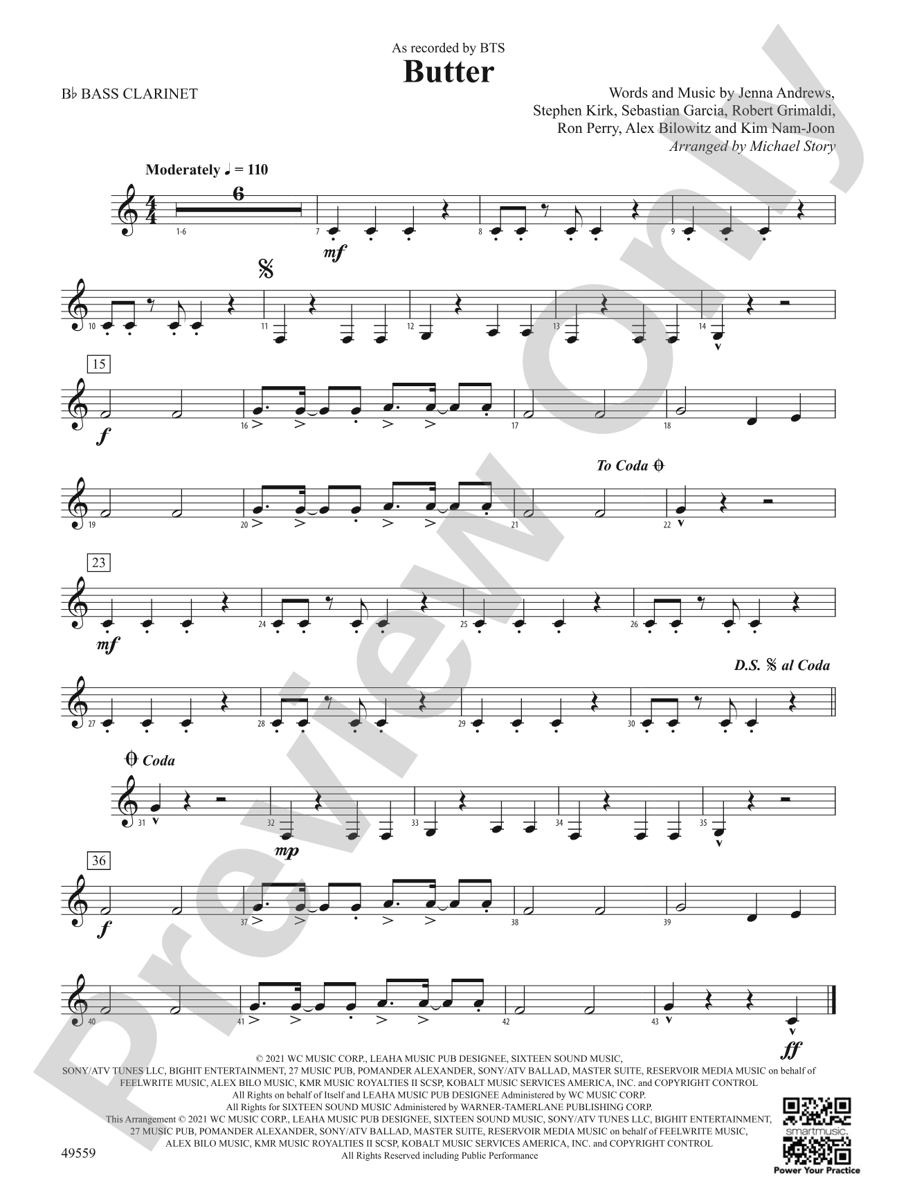 Butter: B-flat Bass Clarinet