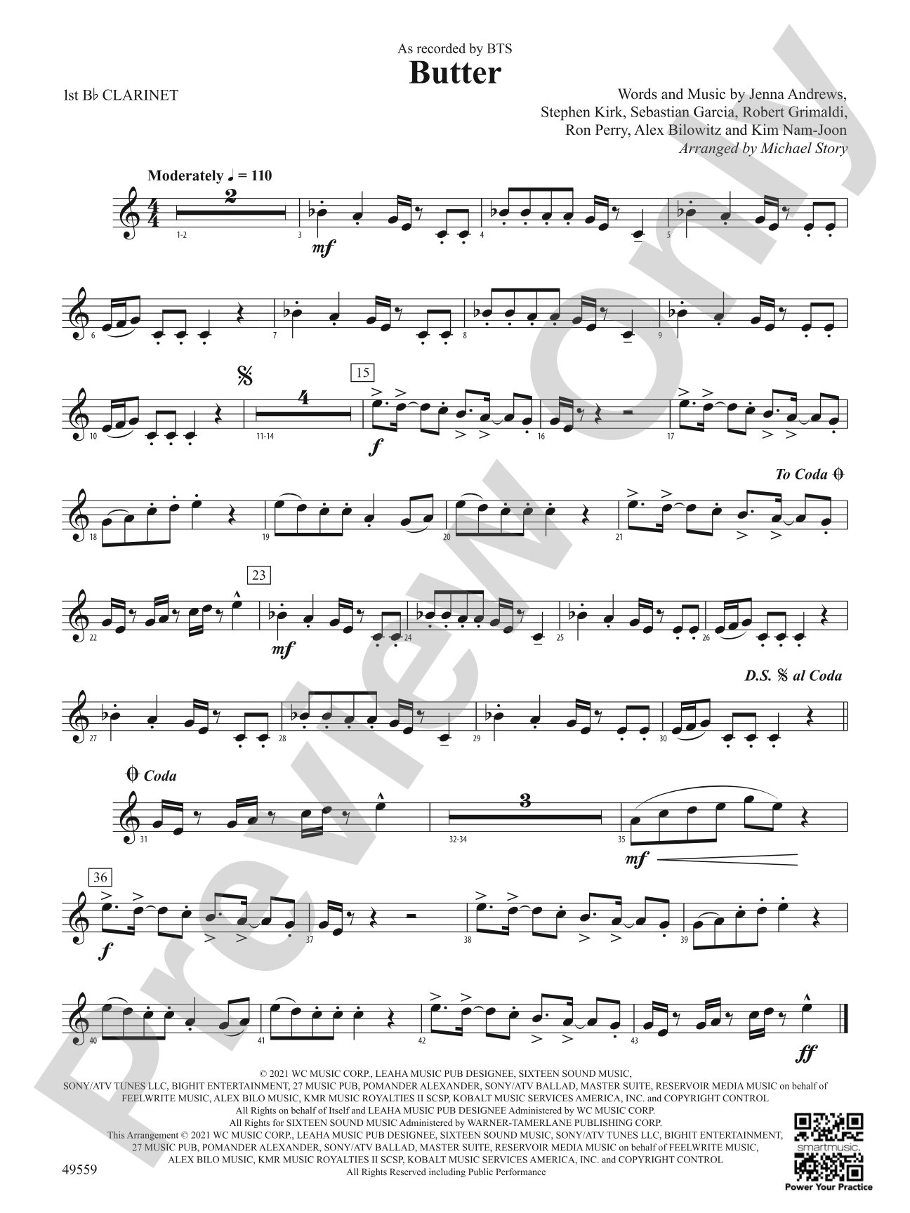 Butter: 1st B-flat Clarinet