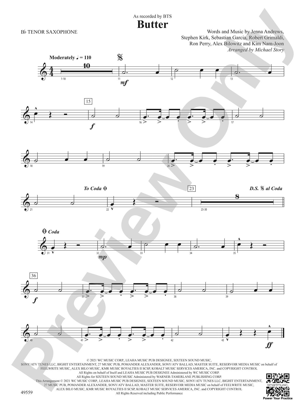 Butter: B-flat Tenor Saxophone