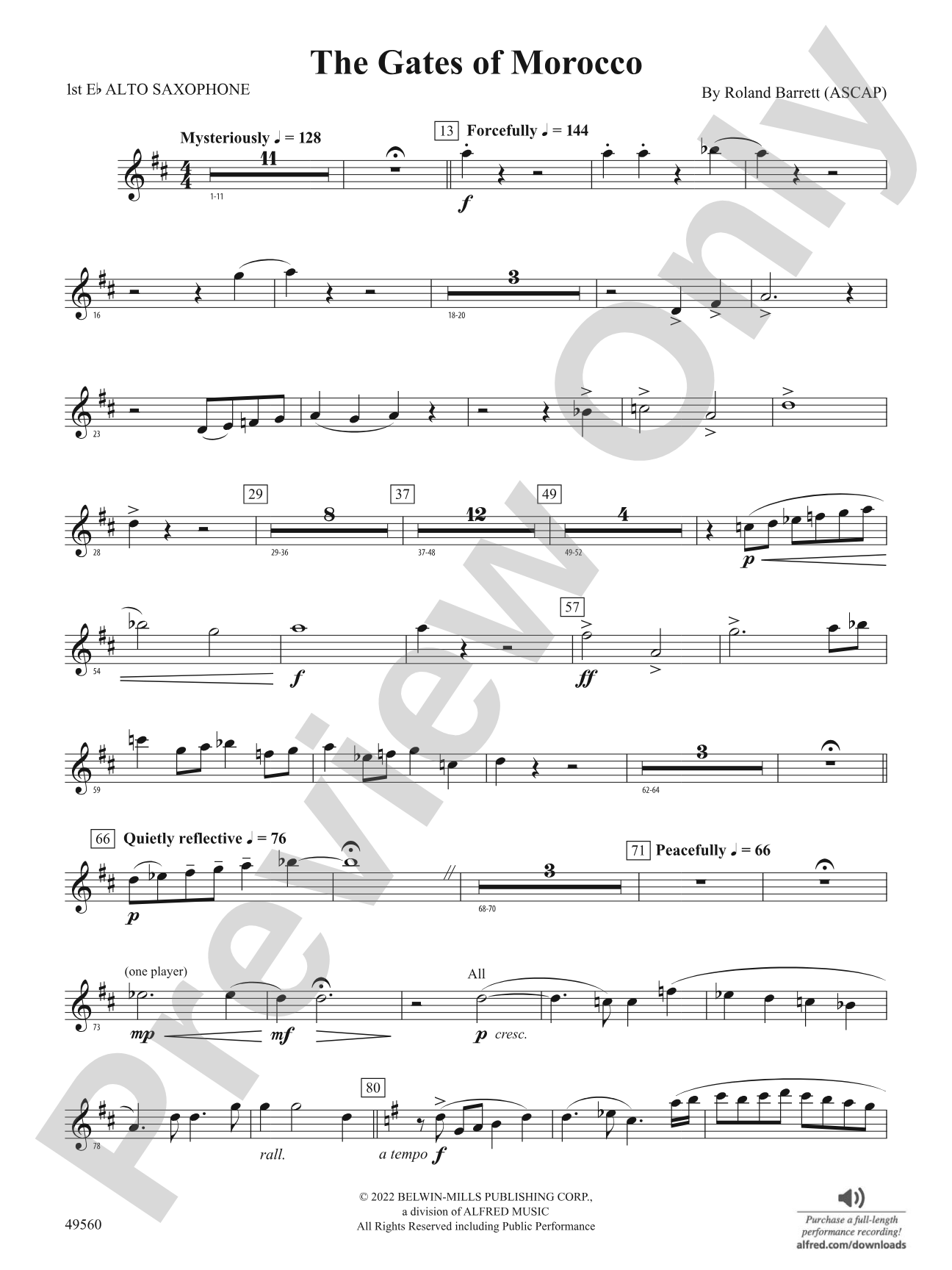 The Gates of Morocco: E-flat Alto Saxophone