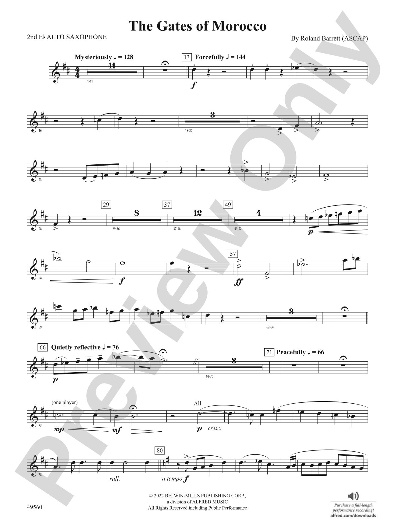 The Gates of Morocco: 2nd E-flat Alto Saxophone