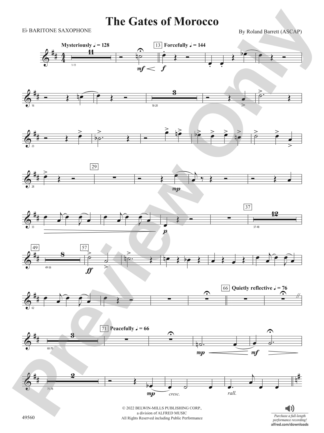 The Gates of Morocco: E-flat Baritone Saxophone
