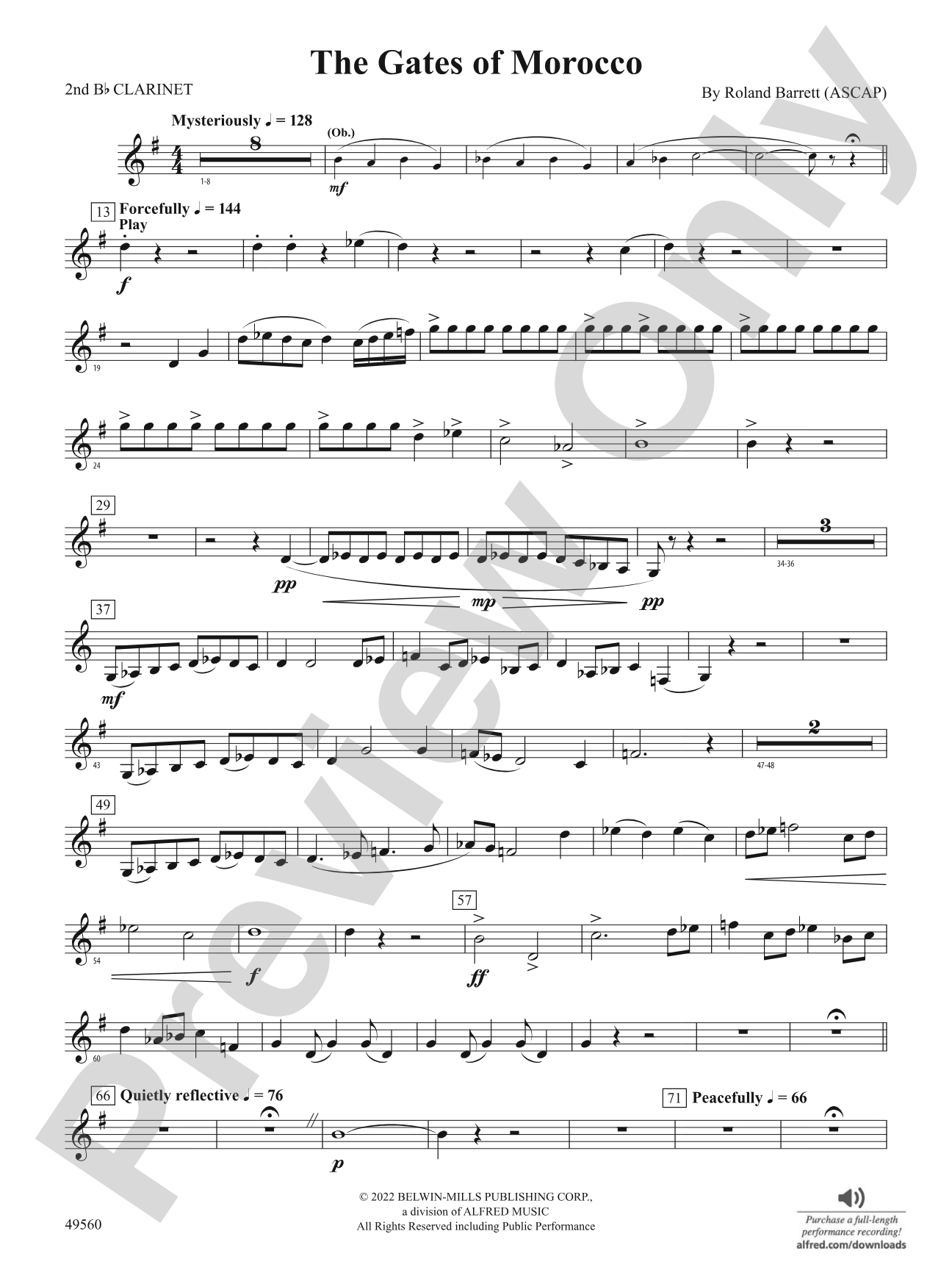 The Gates of Morocco: 2nd B-flat Clarinet