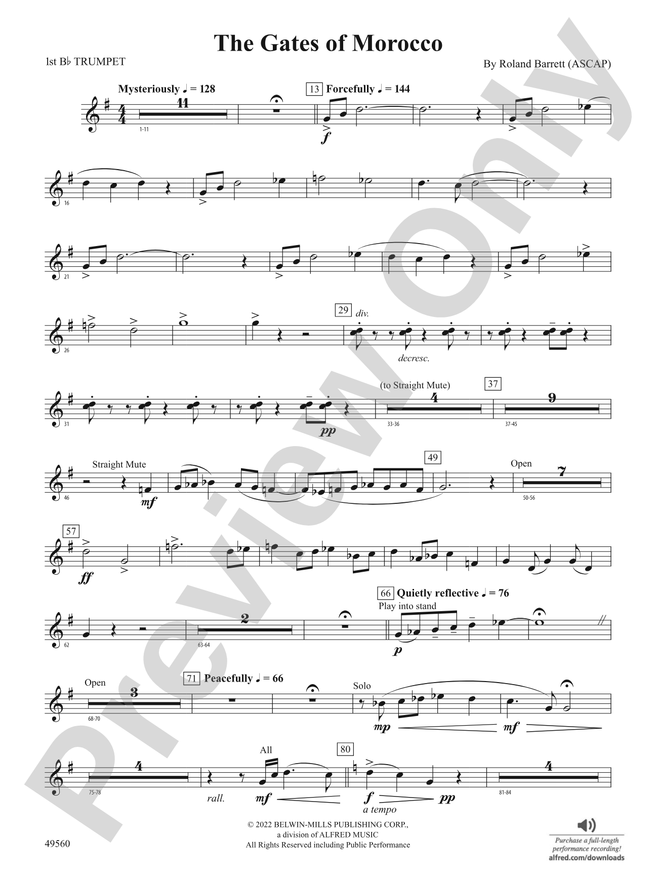 The Gates of Morocco: 1st B-flat Trumpet