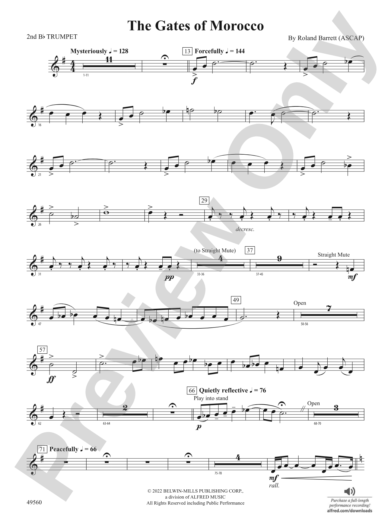 The Gates of Morocco: 2nd B-flat Trumpet