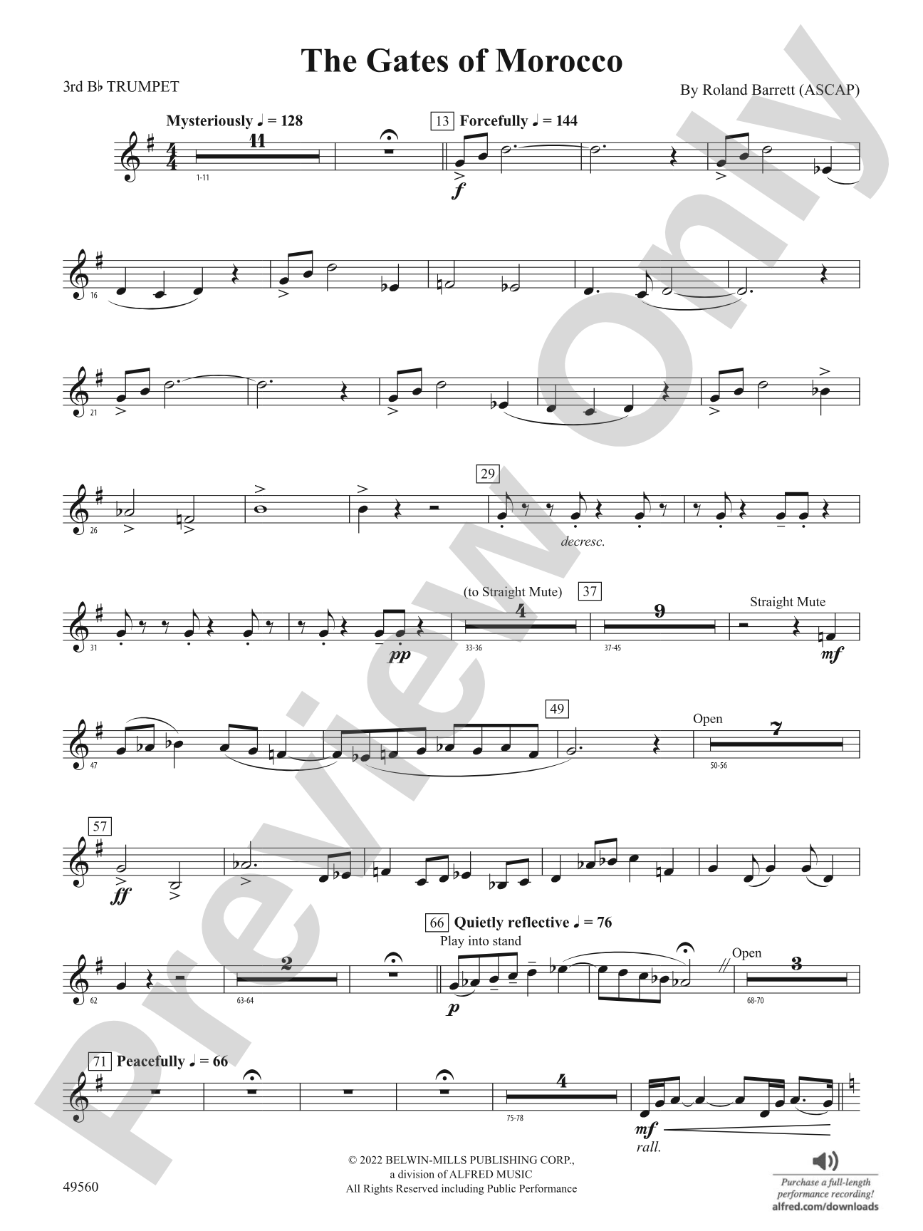 The Gates of Morocco: 3rd B-flat Trumpet