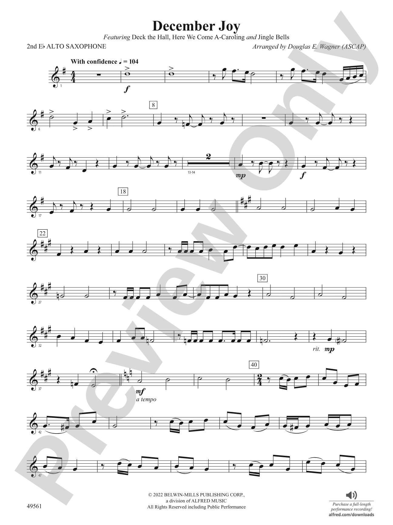 December Joy: 2nd E-flat Alto Saxophone