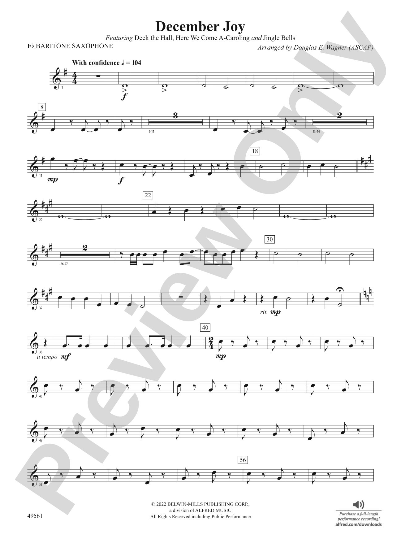 December Joy: E-flat Baritone Saxophone