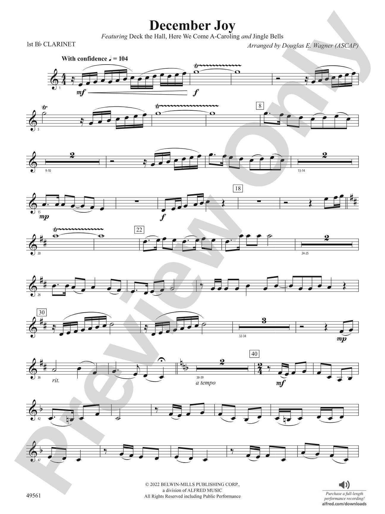 December Joy: 1st B-flat Clarinet