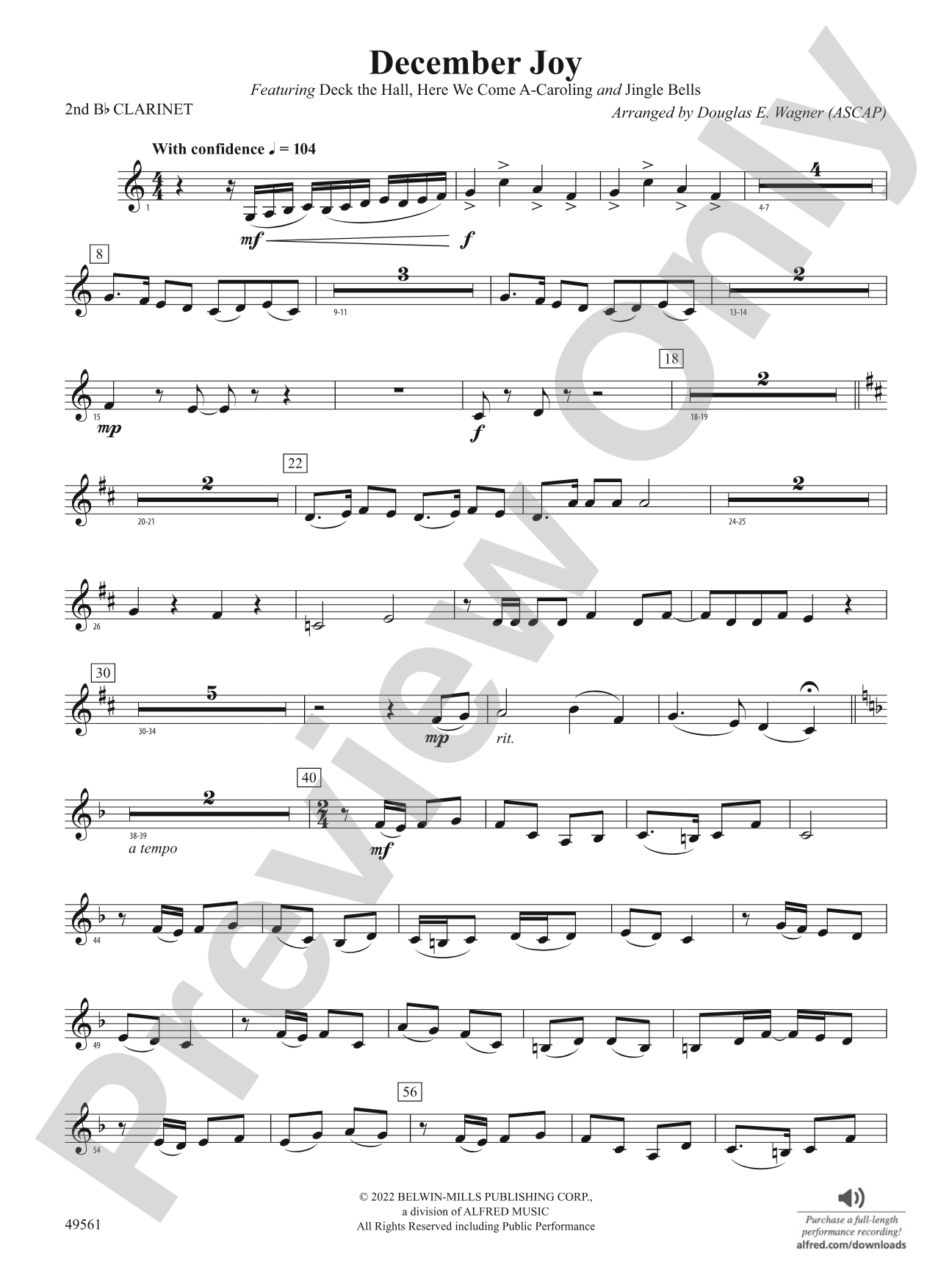 December Joy: 2nd B-flat Clarinet