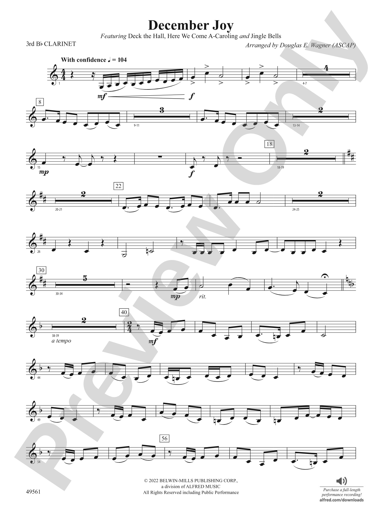December Joy: 3rd B-flat Clarinet