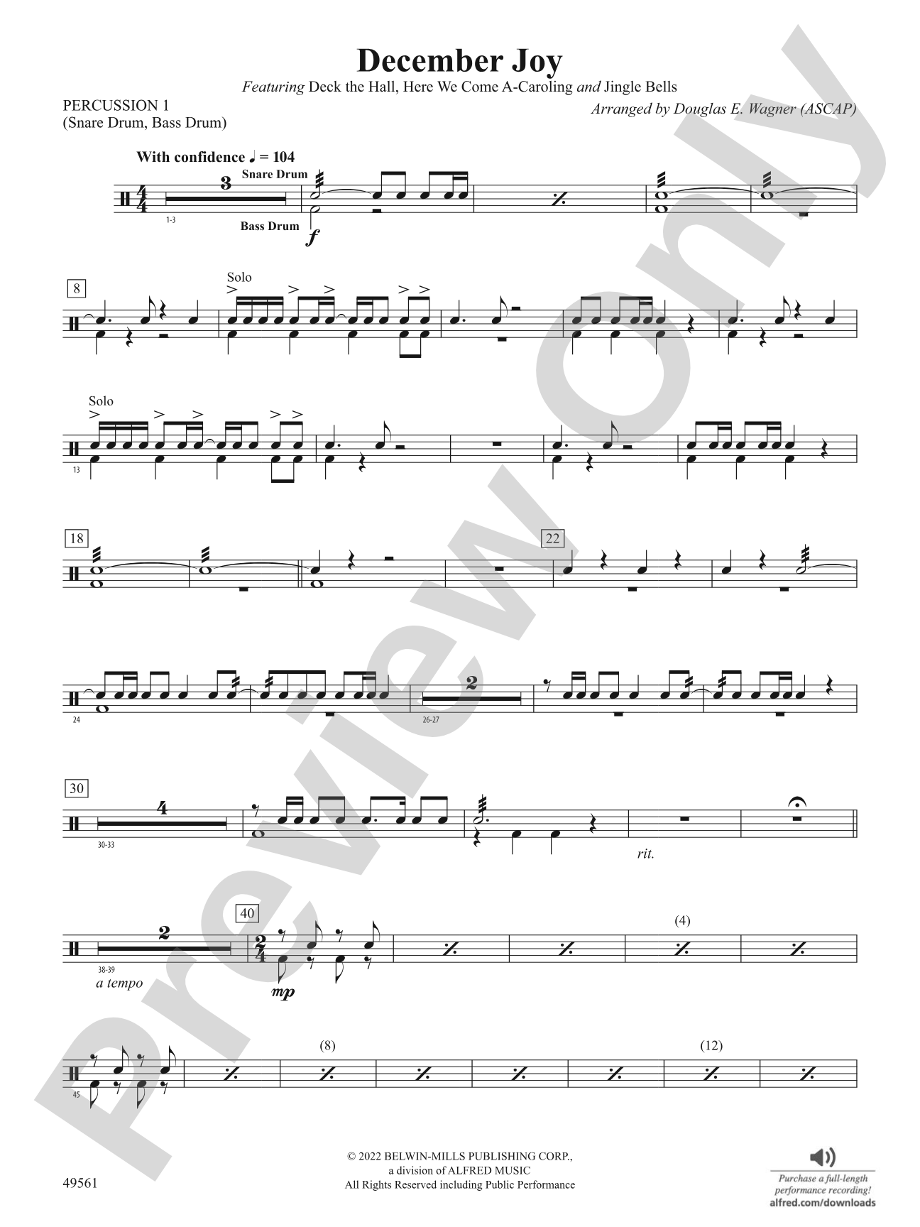 December Joy: 1st Percussion