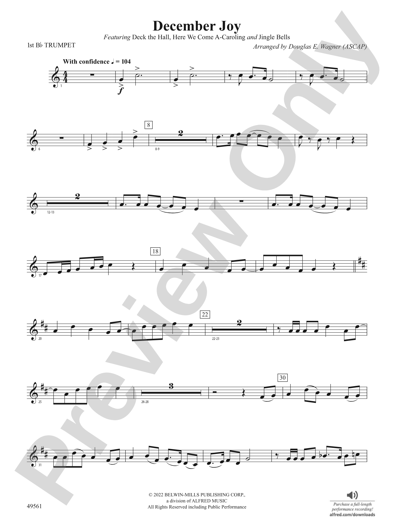 December Joy: 1st B-flat Trumpet