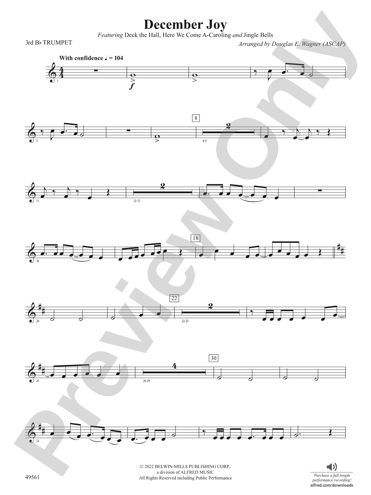 December Joy: 3rd B-flat Trumpet