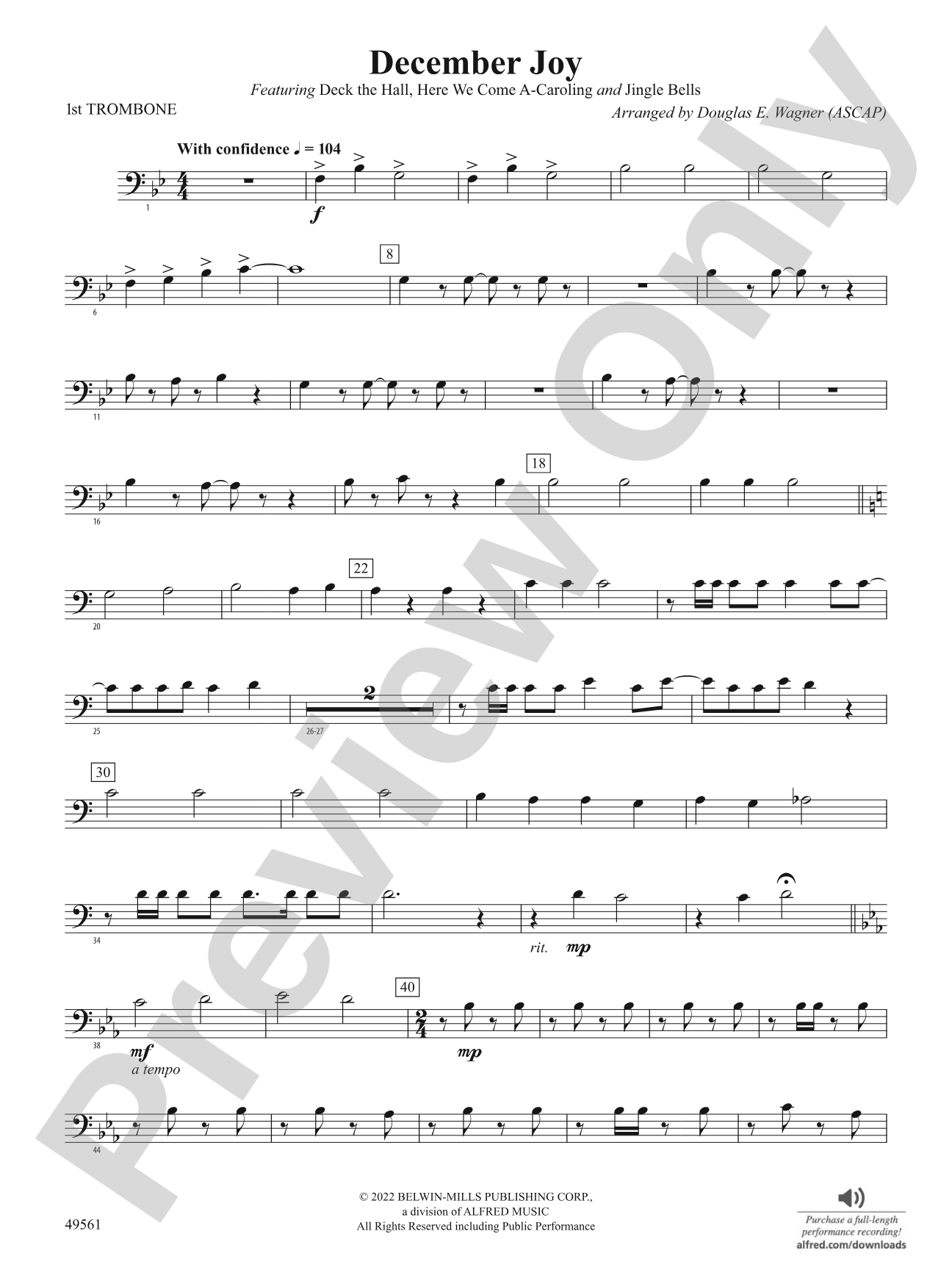 December Joy: 1st Trombone