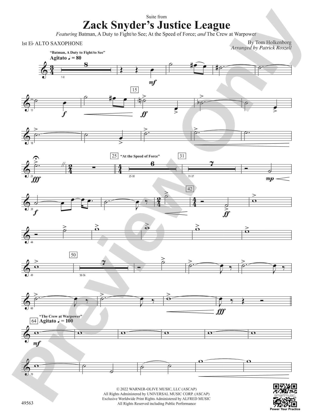 Suite from Zack Snyder's Justice League: E-flat Alto Saxophone