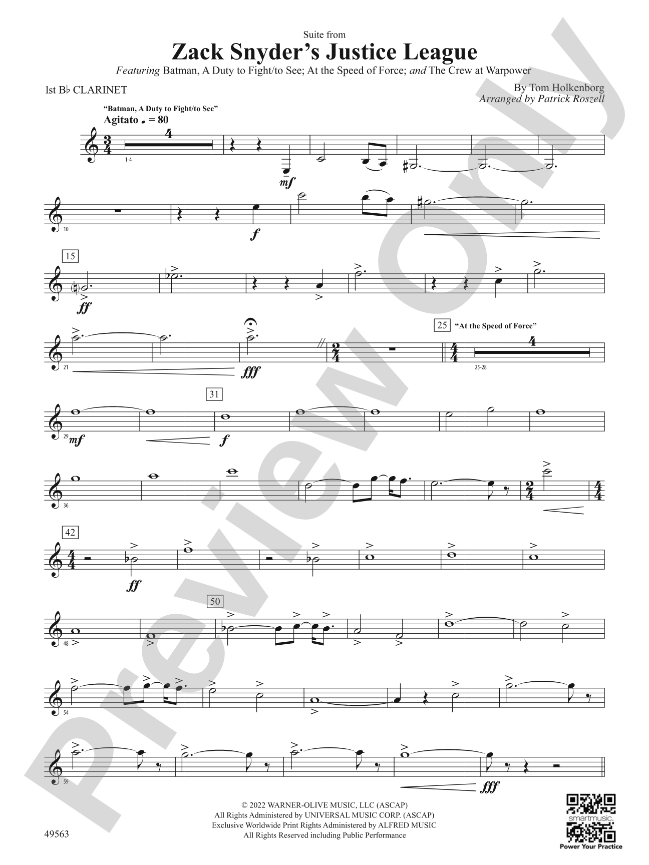 Suite from Zack Snyder's Justice League: 1st B-flat Clarinet