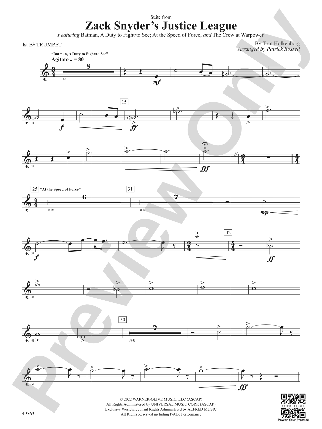 Suite from Zack Snyder's Justice League: 1st B-flat Trumpet