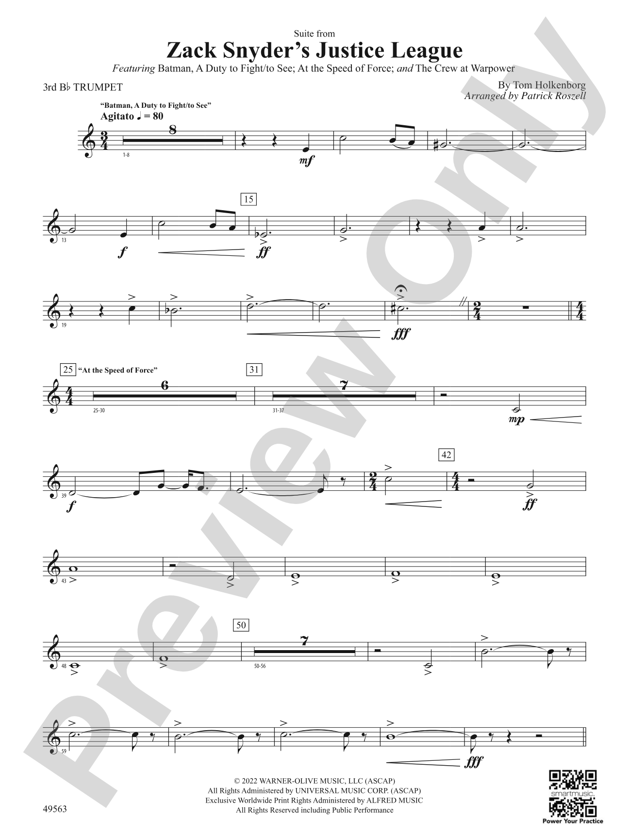 Suite from Zack Snyder's Justice League: 3rd B-flat Trumpet