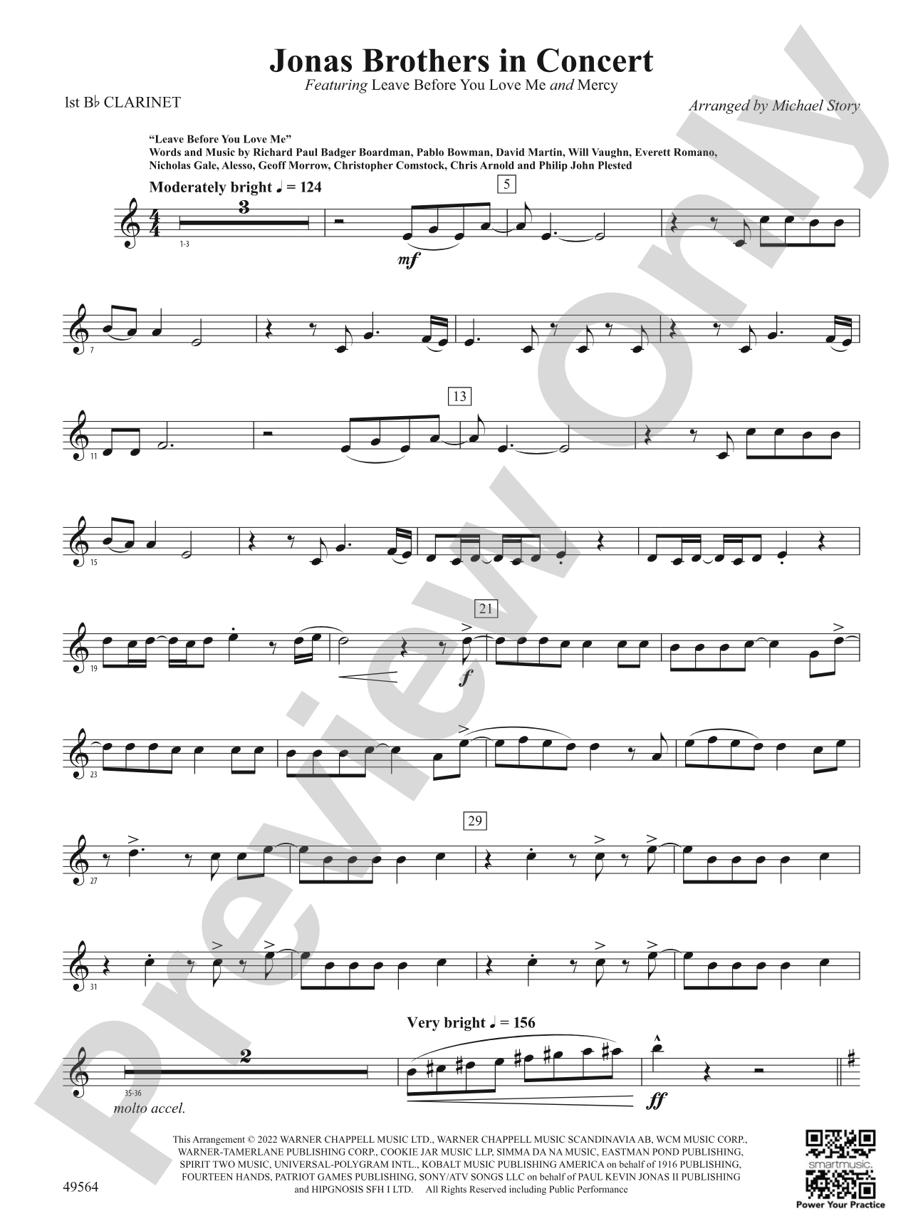 Jonas Brothers in Concert: 1st B-flat Clarinet