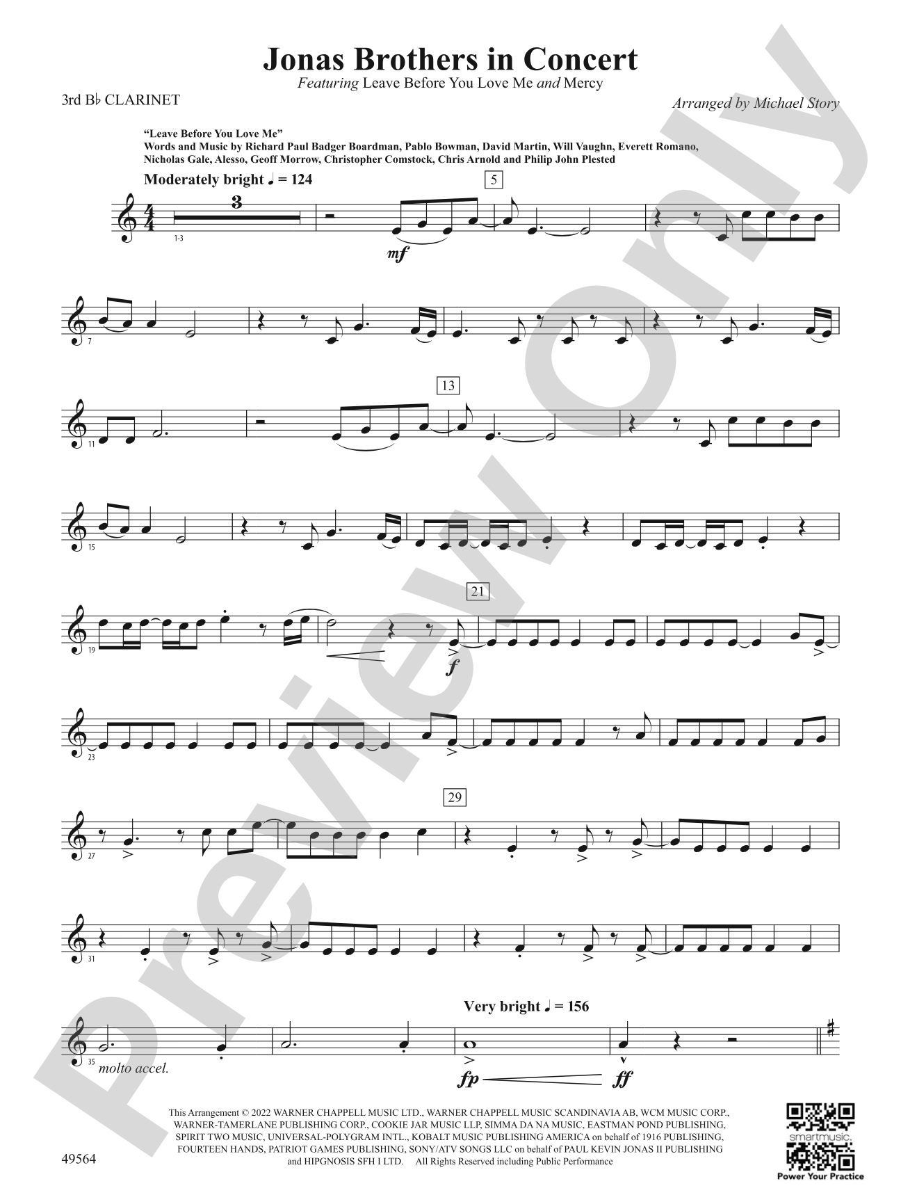 Jonas Brothers in Concert: 3rd B-flat Clarinet