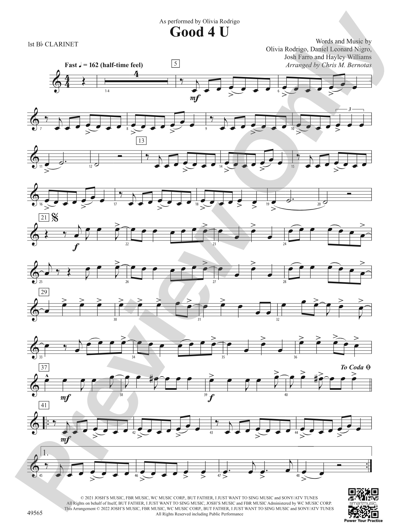 Good 4 U: 1st B-flat Clarinet