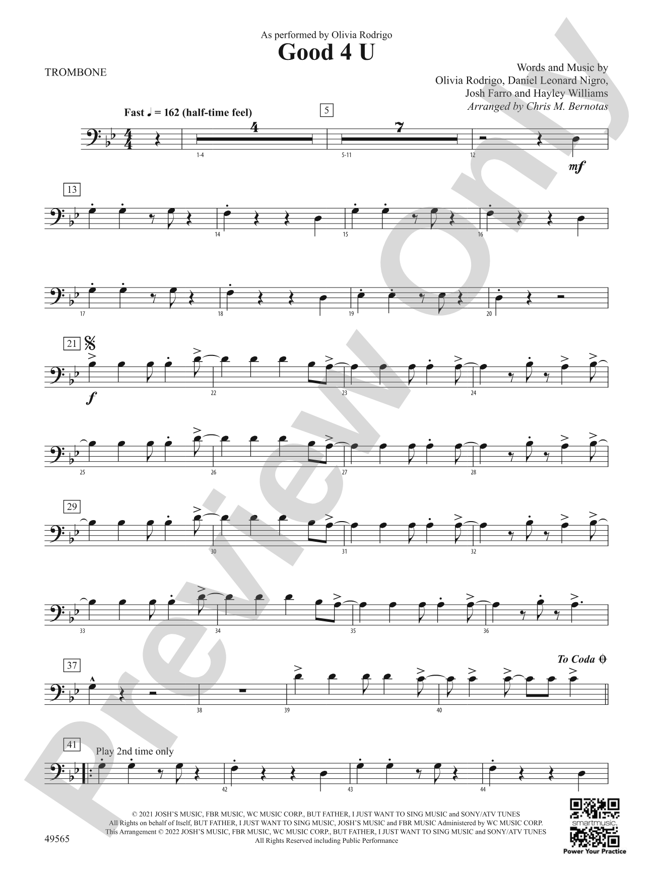 Good 4 U: 1st Trombone