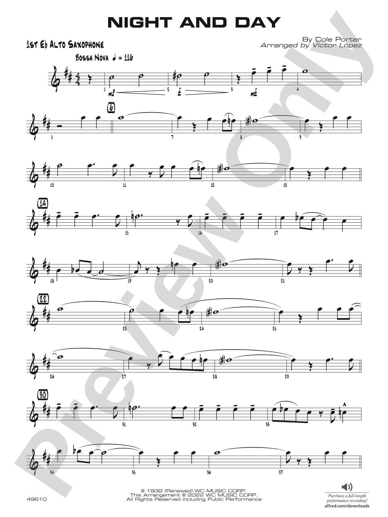 Night and Day: E-flat Alto Saxophone