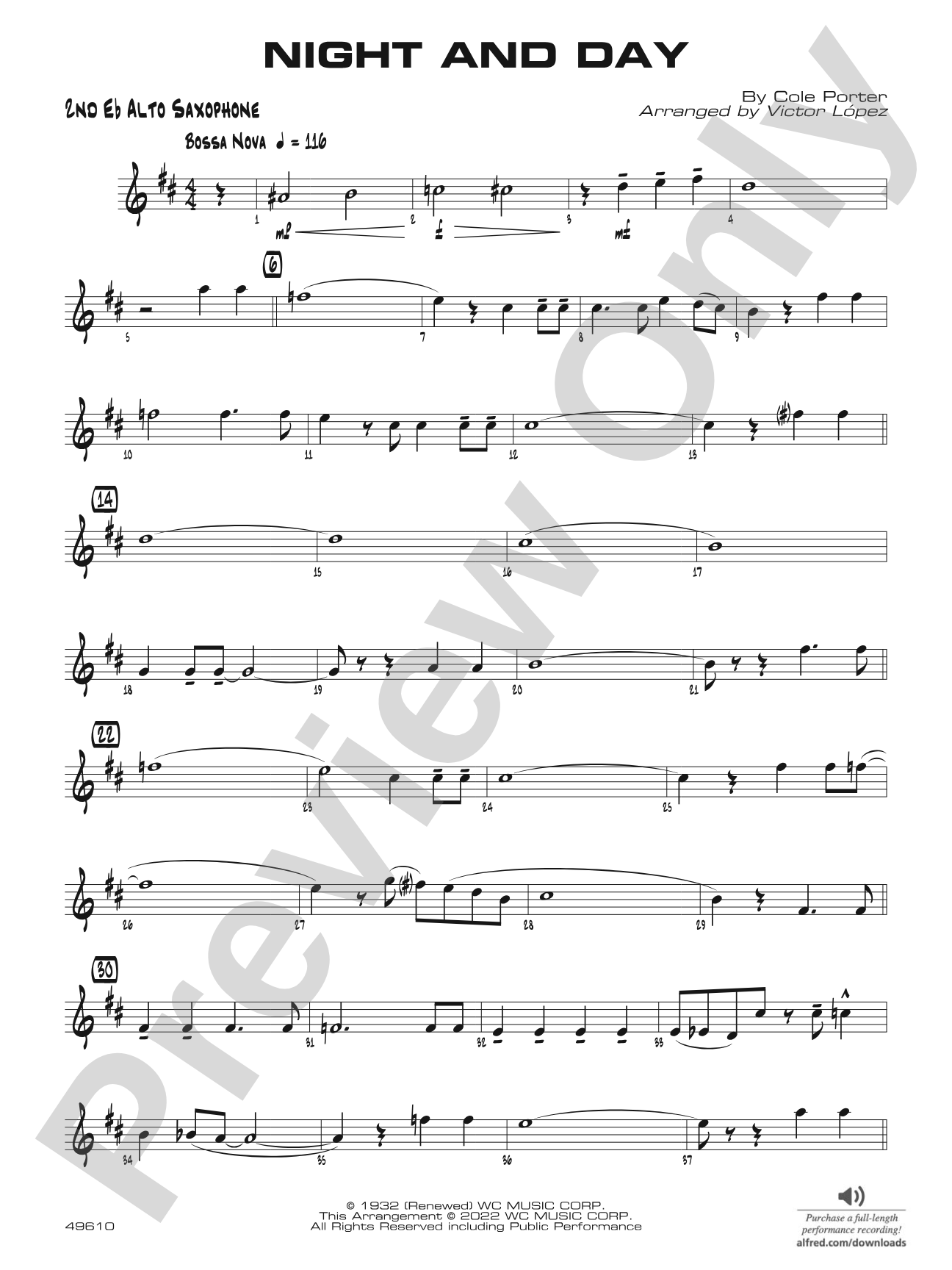 Night and Day: 2nd E-flat Alto Saxophone