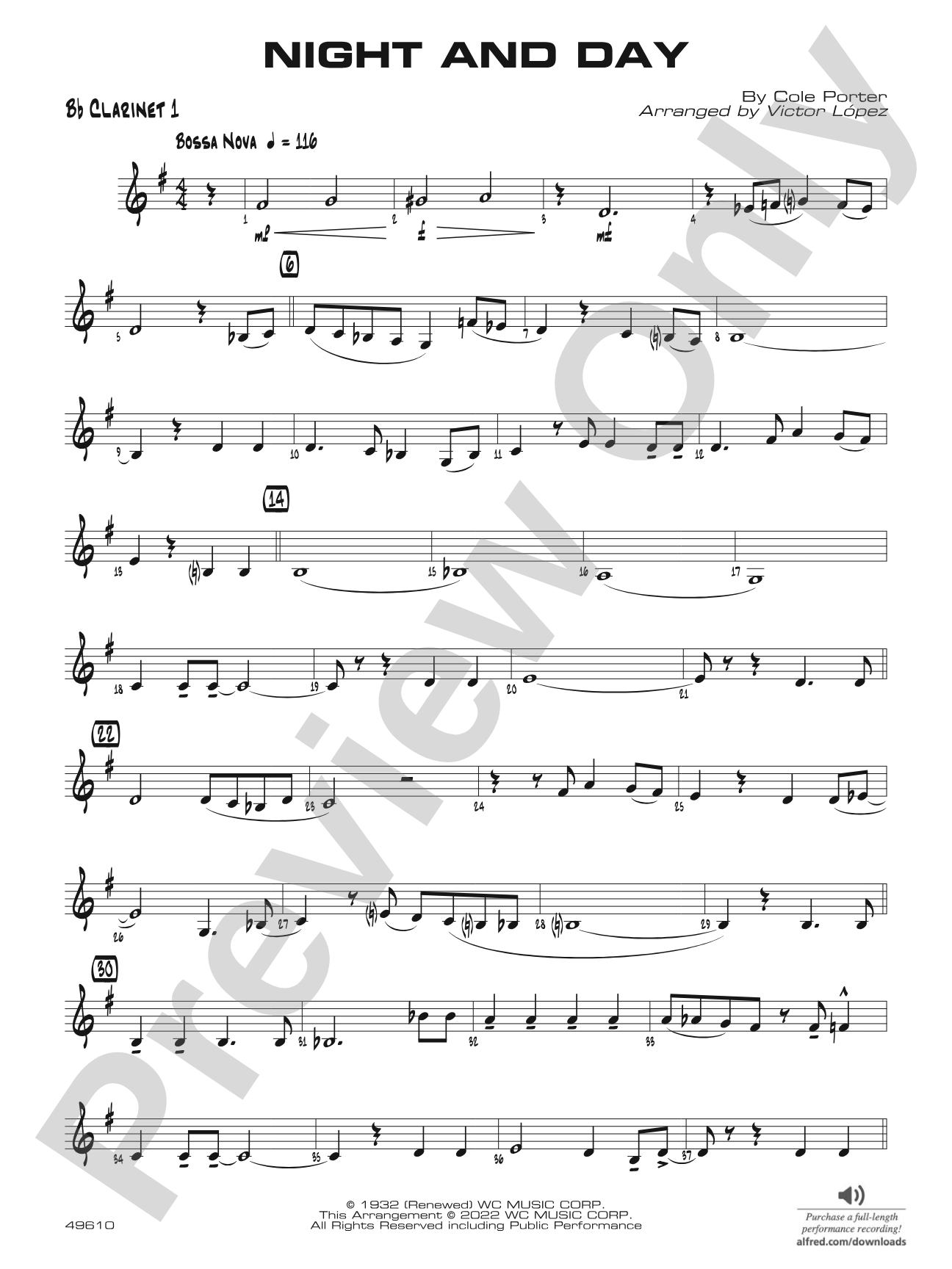 Night and Day: 1st B-flat Clarinet