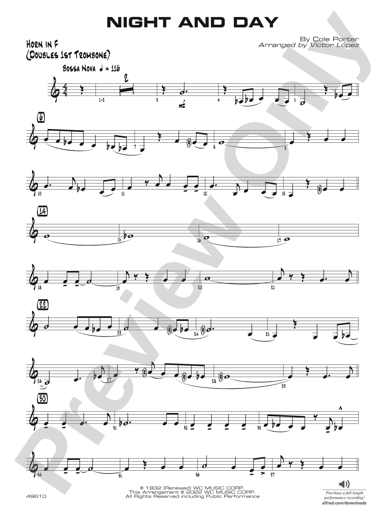 Night and Day: 1st F Horn