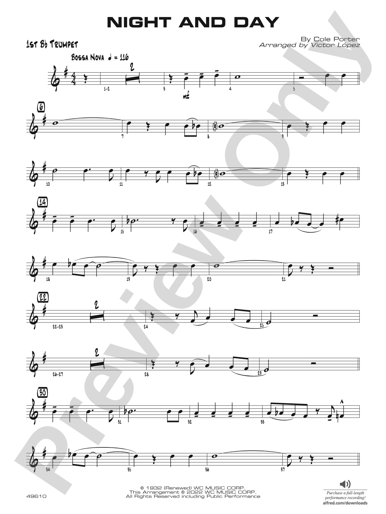 Night and Day: 1st B-flat Trumpet