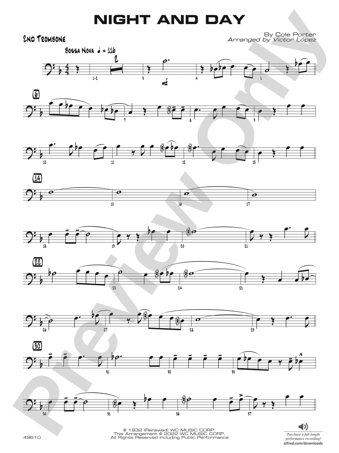 Night and Day: 2nd Trombone