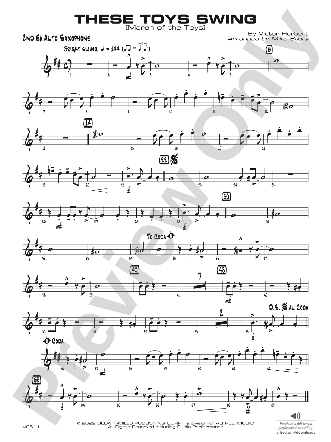 These Toys Swing: 2nd E-flat Alto Saxophone